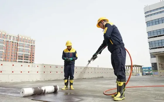 Membrana líquida proyectada sobre faldón de cubierta